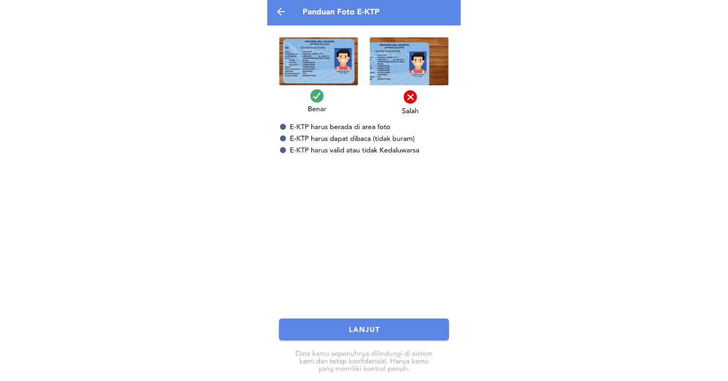 Upload KTP di aplikasi SIGNAL