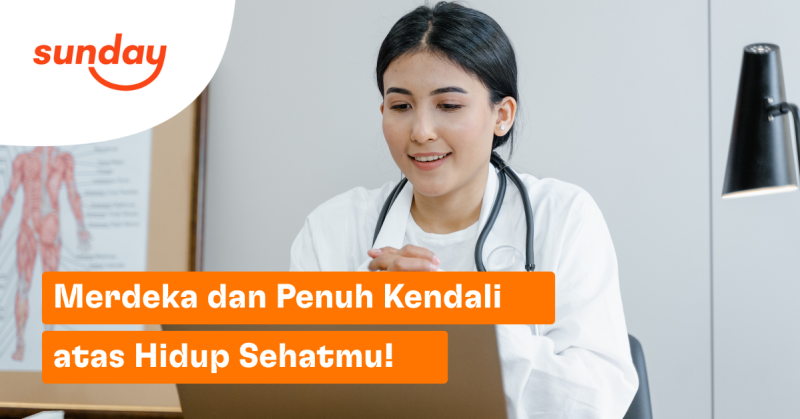 Dokter melakukan konsultasi kesehatan online melalui telemedicine di Jolly SuperApps by Sunday Insurance.