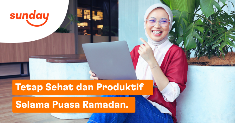 Ilustrasi pekerja tetap produktif saat puasa Ramadan dengan menjaga kesehatan dan energi.